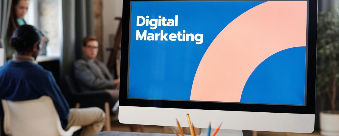 digital marketing word on macbook